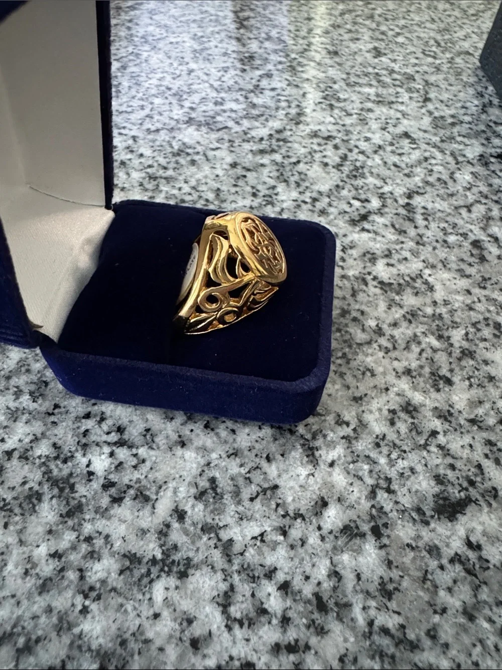 18K Heavy Gold Electroplated Statement Ring - Size 11 - NWT